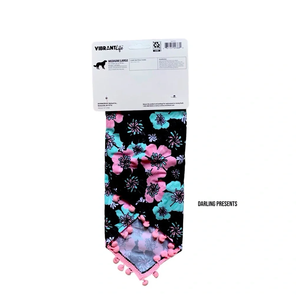 Vibrant Life Floral Dog Bandana Color Multi Size M/L